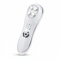 Silver electronic device with control buttons on a white background