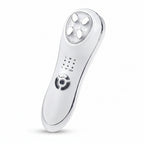 Silver electronic device with control buttons on a white background