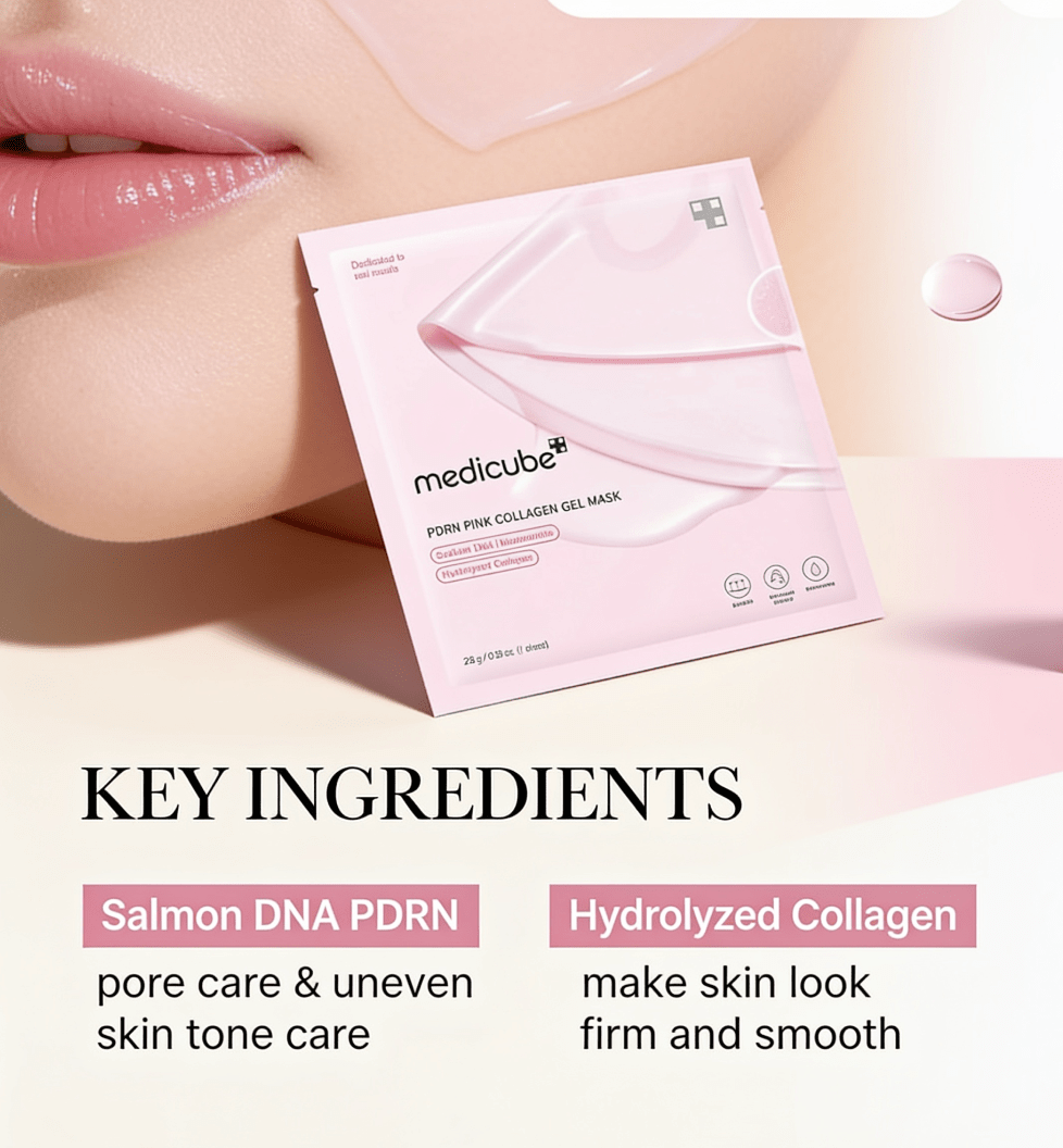 Medicube Salmon DNA PDRN Pink Collagen Gel Mask (4 Pack) - RLXDSKIN