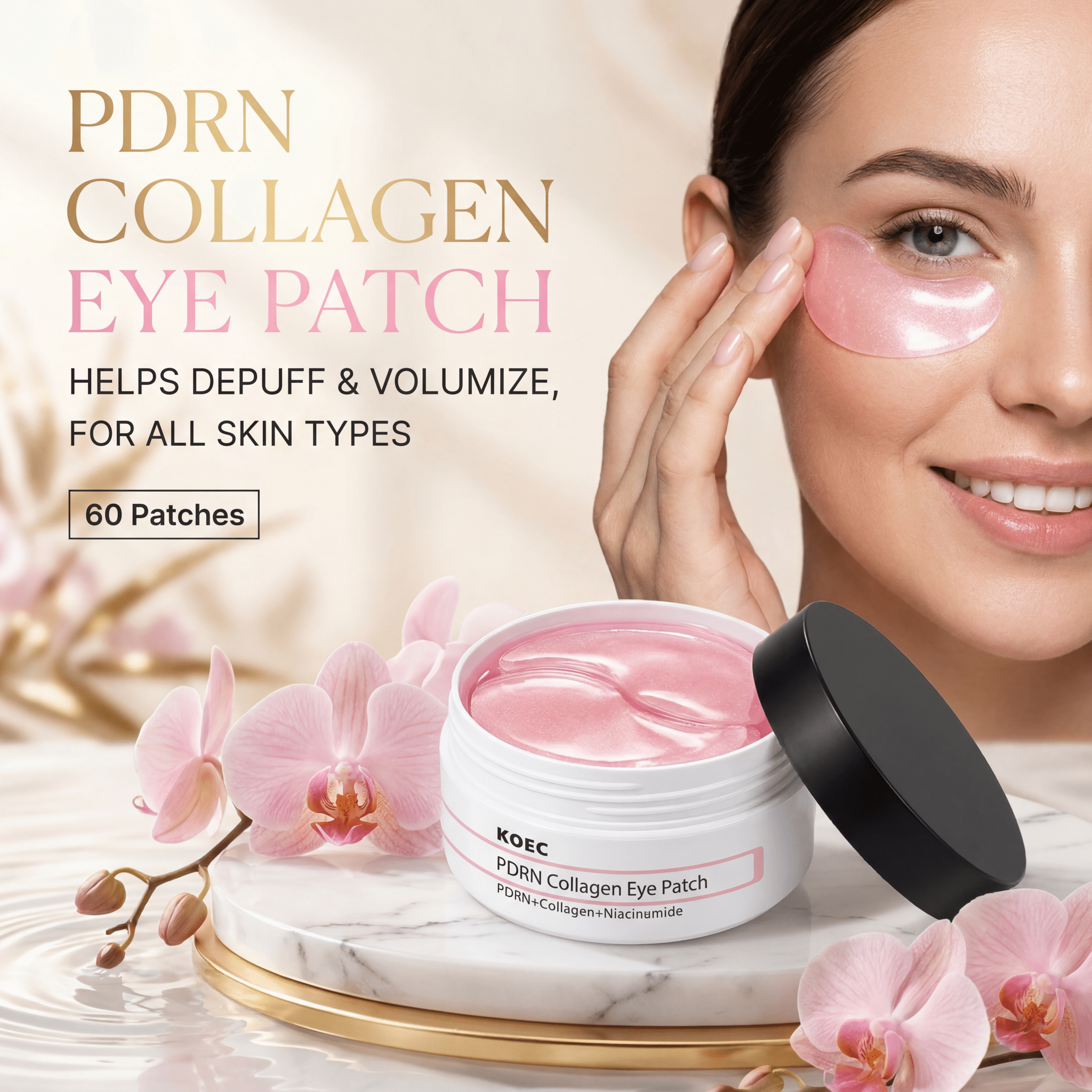 PDRN Collagen Eye Patches – 30 Pairs to Depuff & Smooth - RLXDSKIN