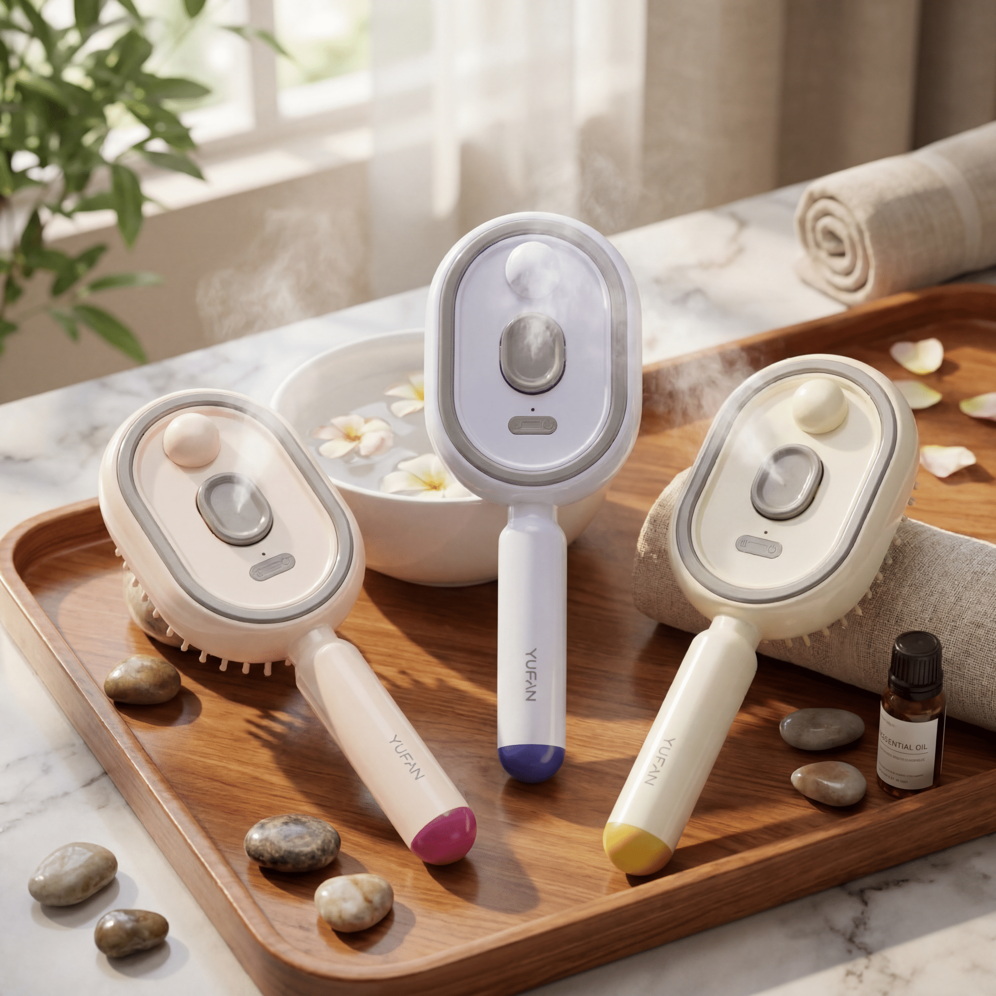 Self-Cleaning Scalp Massage Comb - Electric Mist Hair Brush - RLXDSKIN