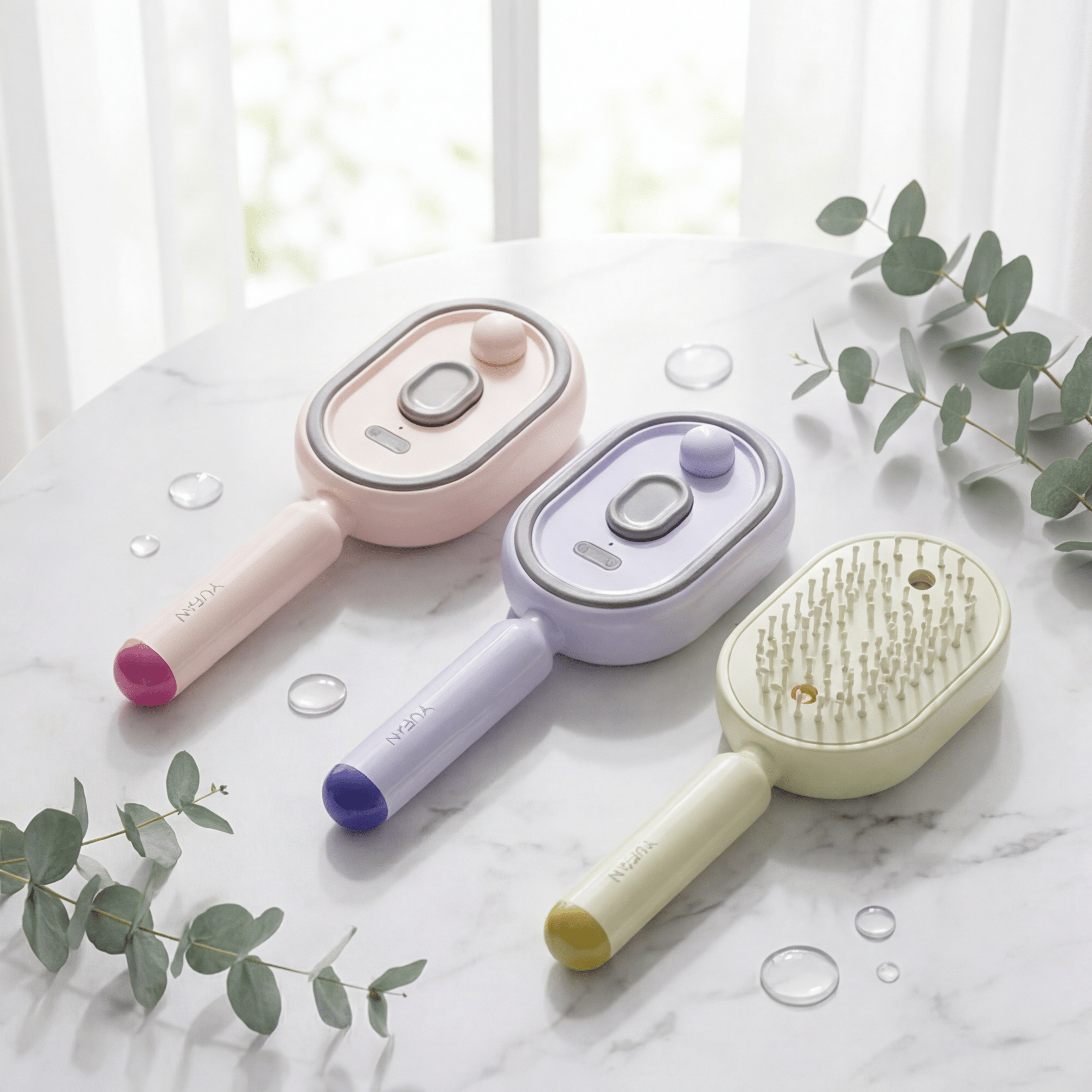 Self-Cleaning Scalp Massage Comb - Electric Mist Hair Brush - RLXDSKIN